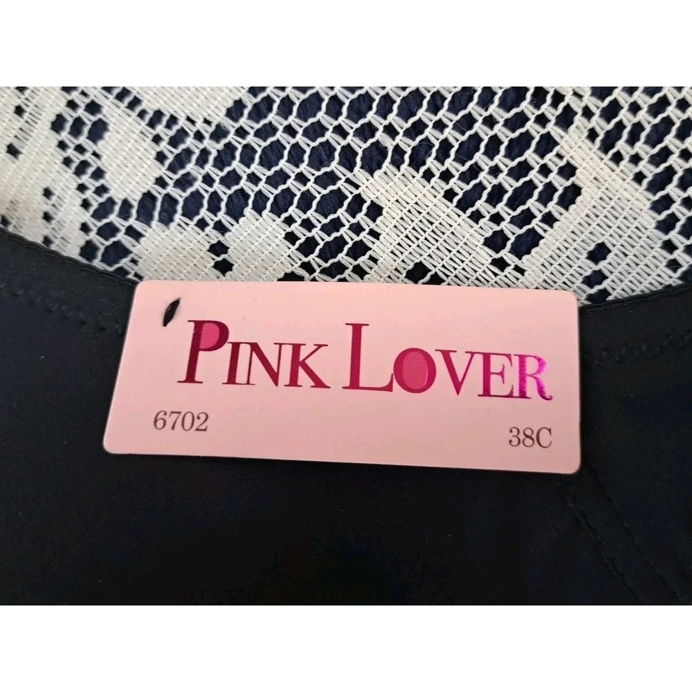 Pink Lover Wireless Bra 38C Black Adjustable Straps Style 6702 Intimate Lingerie